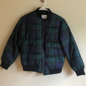 Old Navy Boys Large Plaid Bomber Jacket L NWT